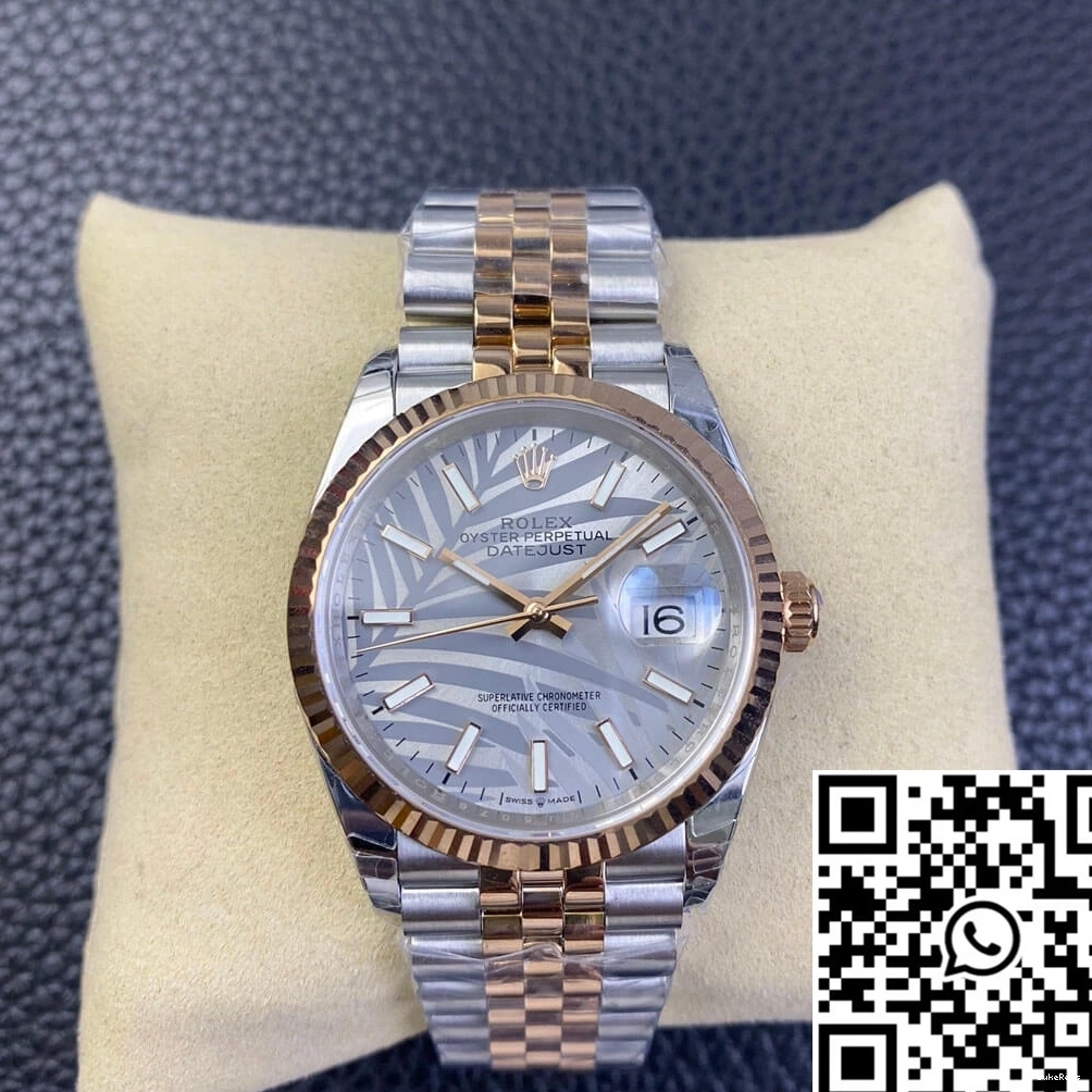 EW Dial Datejust Factory Palm Leaf Silver Rolex Pattern M126231-0031 0718
